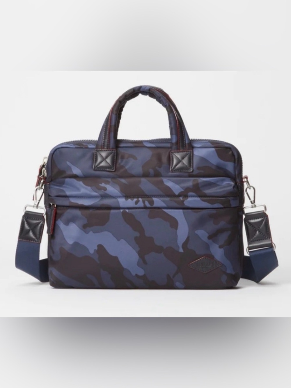 NWT - MZ Wallace - Navy Blue Camouflage - Bleecker Slim Brief - XS